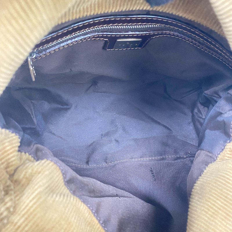 ☆ Fendi 芬迪 Brown Corduroy Mamma Shoulder Bag 啡色燈芯絨肩背袋 - 257022488-12