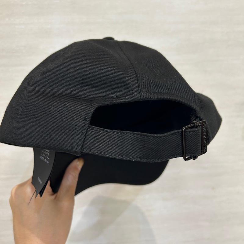 YSL 黑棉質SAINT LAURENT刺繡字體棒球帽-3