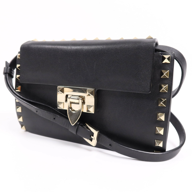 Valentino 牛皮皮革Shoulder Bag金扣肩背袋-2