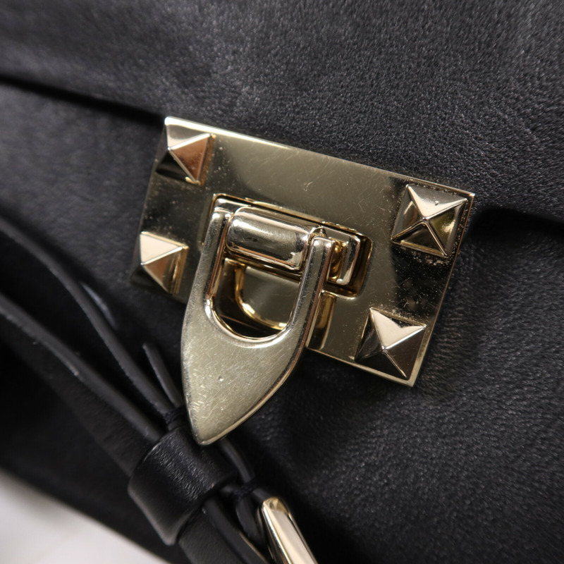 Valentino 牛皮皮革Shoulder Bag金扣肩背袋-12