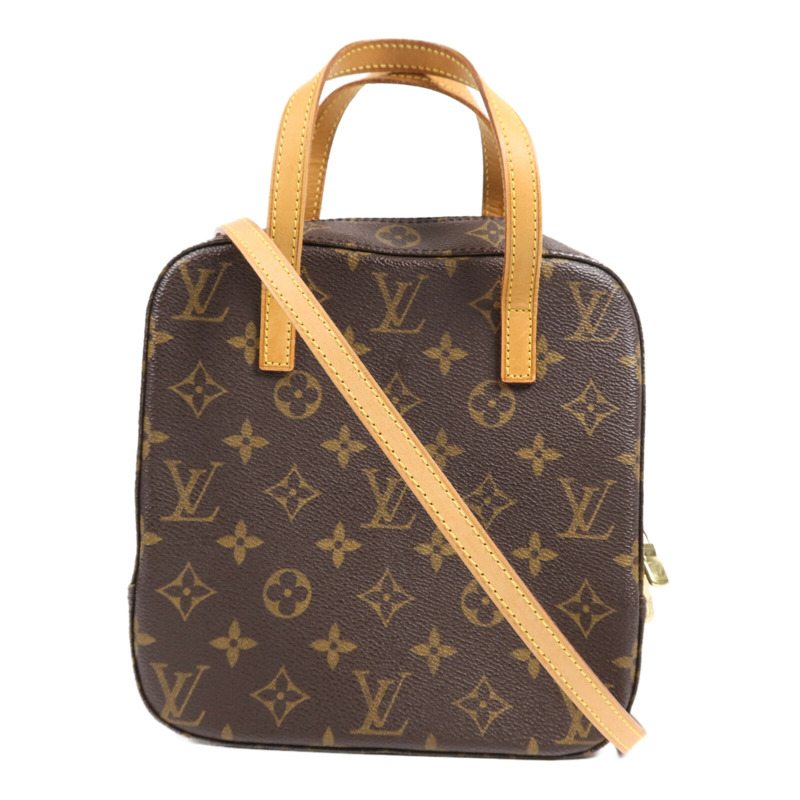 LOUIS VUITTON Monogram Spontini金扣手挽肩背兩用袋棕色-0