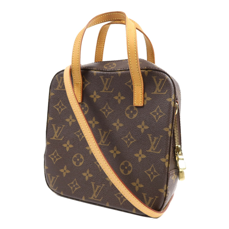 LOUIS VUITTON Monogram Spontini金扣手挽肩背兩用袋棕色-2