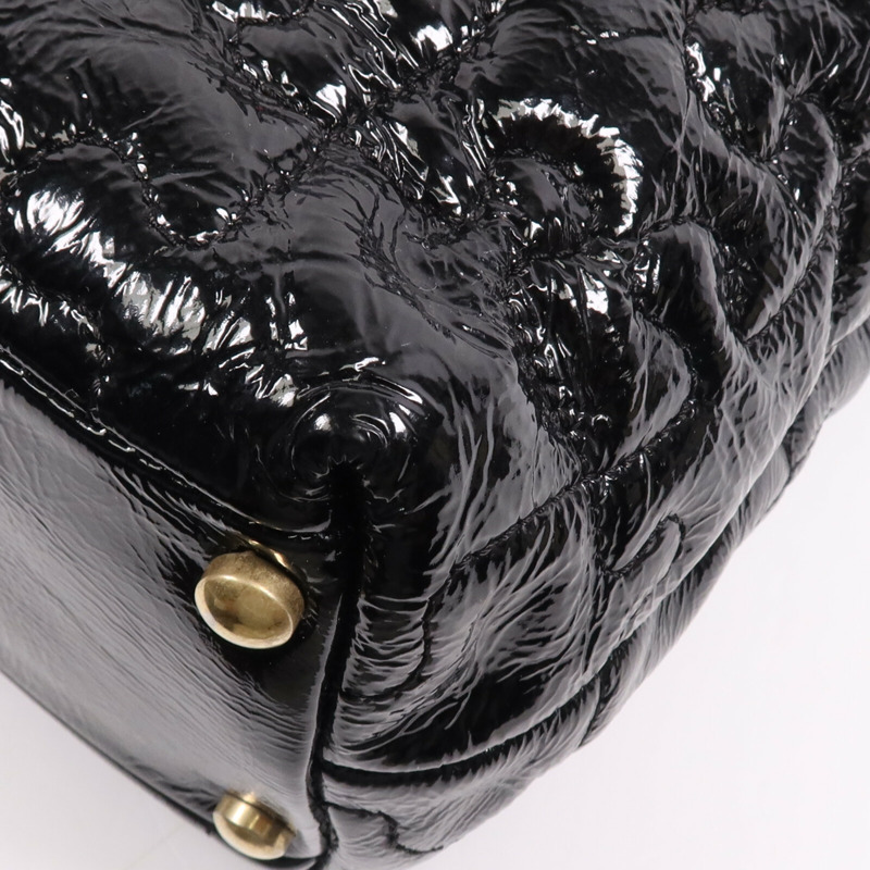 CHANEL 漆皮皮革Chain Tote金扣鏈帶手挽袋-4