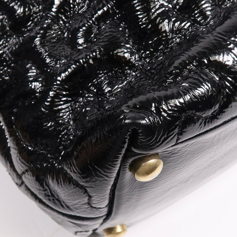 CHANEL 漆皮皮革Chain Tote金扣鏈帶手挽袋-7