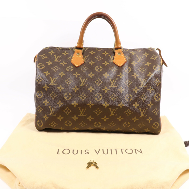 LOUIS VUITTON Monogram Speedy 35金扣手挽袋-8