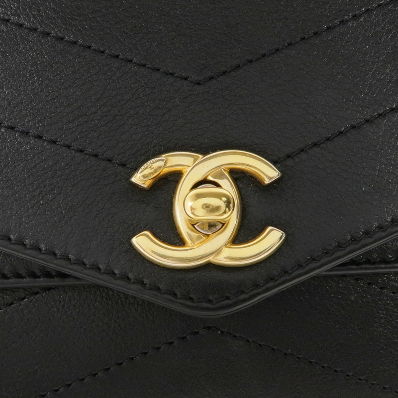 CHANEL 牛皮皮革Chain Shoulder Bag金扣鏈帶肩背袋-9