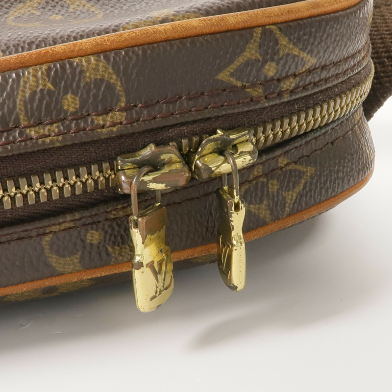 LOUIS VUITTON Monogram Pochette Gange金扣腰包-11