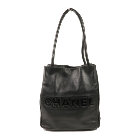 CHANEL 牛皮皮革Shoulder Bag銀扣肩背袋