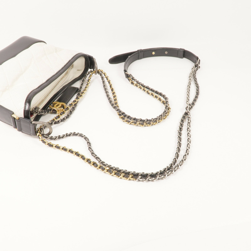 CHANEL 牛皮皮革Gabrielle Small鏈帶肩背袋-4