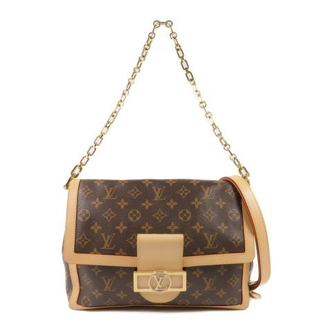 LOUIS VUITTON Monogram Dauphine Soft GM金扣手挽肩背兩用袋棕色