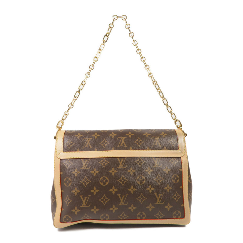 LOUIS VUITTON Monogram Dauphine Soft GM金扣手挽肩背兩用袋棕色-1