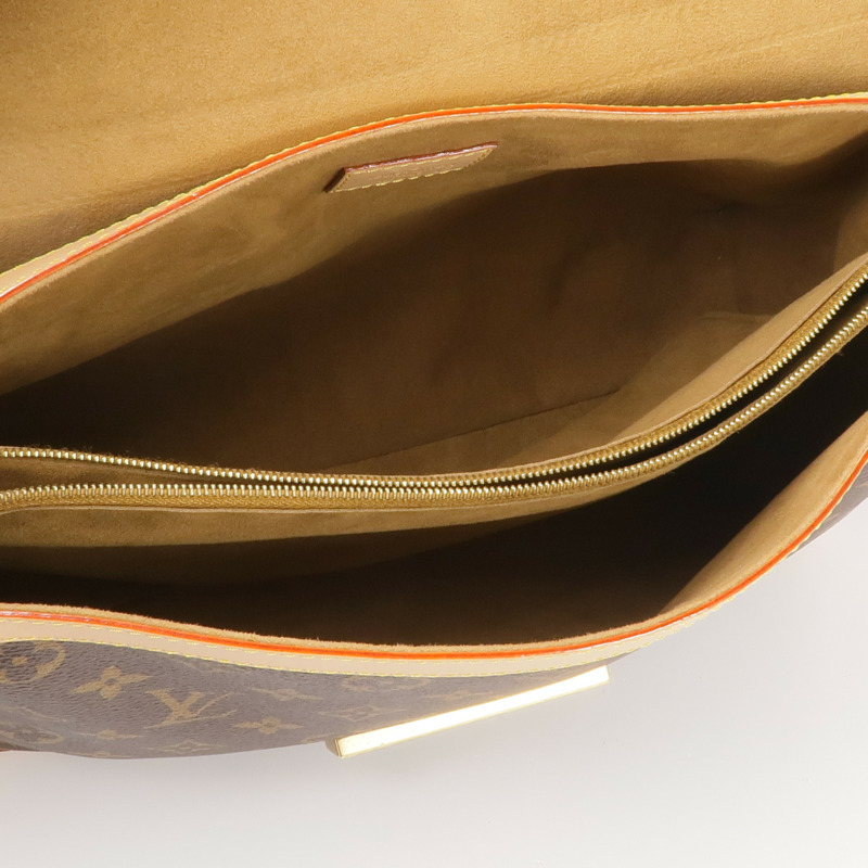 LOUIS VUITTON Monogram Dauphine Soft GM金扣手挽肩背兩用袋棕色-11