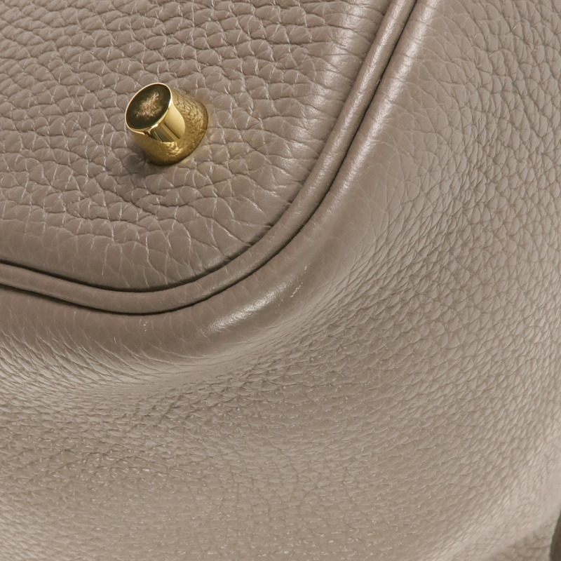 HERMES Clemence皮革Picotin MM金扣手挽袋Gris Etain-7