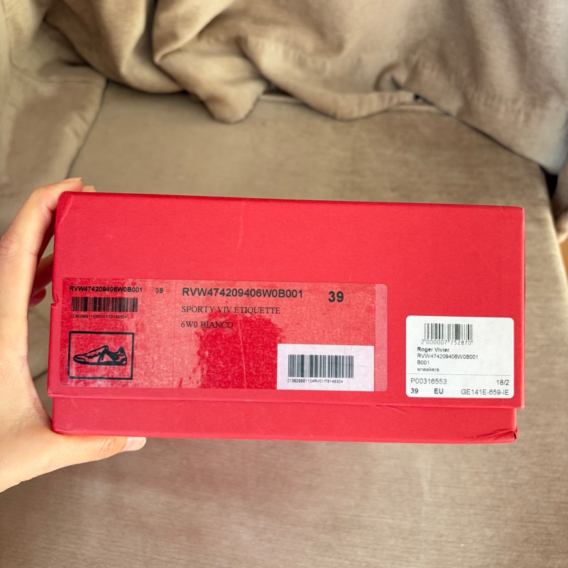 Roger Vivier VIV ÉTIQUETTE 法式優雅小白鞋 緞帶繫帶休閒鞋 白色 EU 39-18