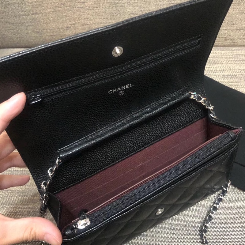 Chanel 經典WOC 荔枝皮 香檳金-3