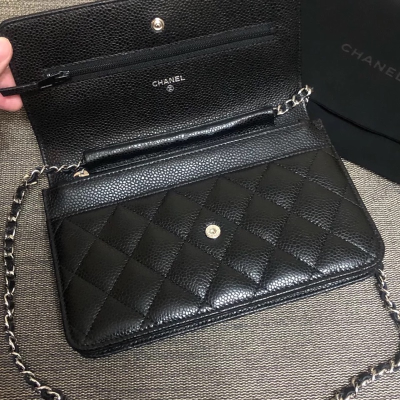 Chanel 經典WOC 荔枝皮 香檳金-4