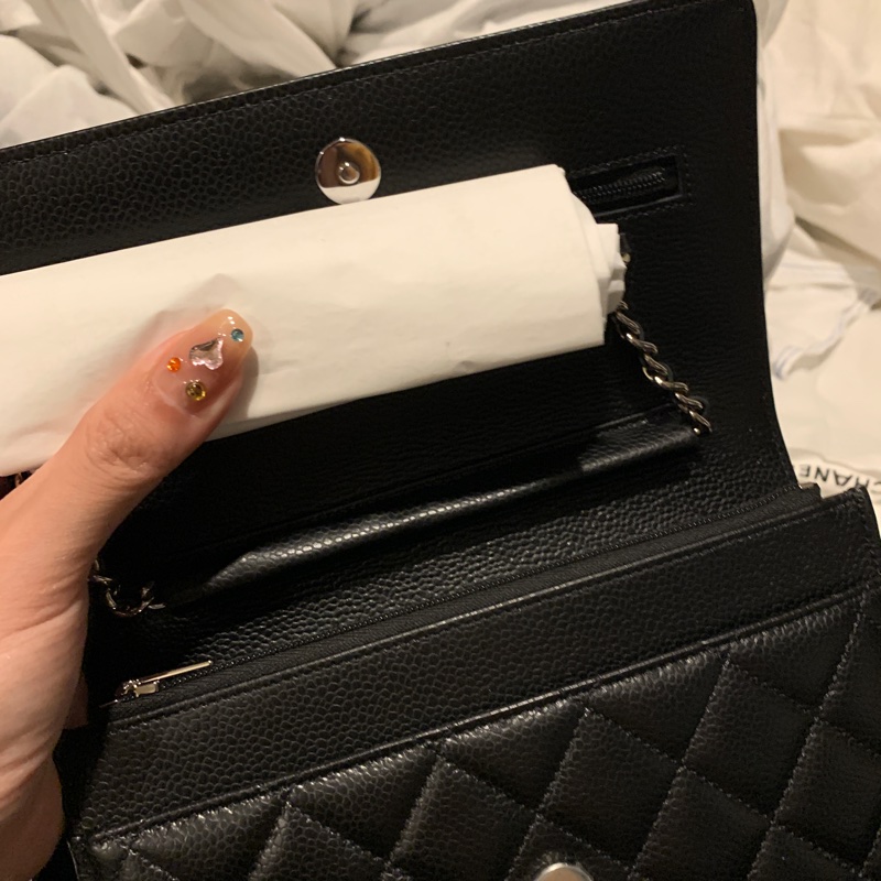 Chanel 經典WOC 荔枝皮 香檳金-5