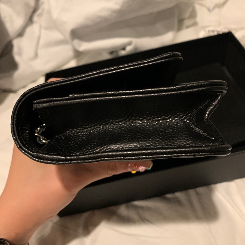 Chanel 經典WOC 荔枝皮 香檳金-8