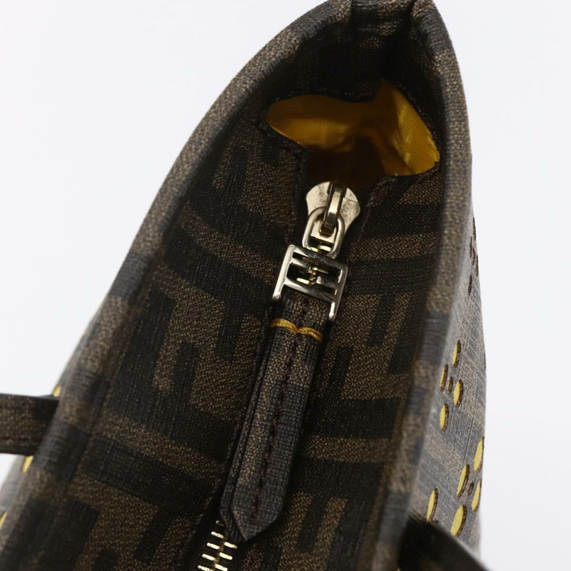 【日本直送】FENDI Zucca帆布手提包 黑色棕色 正品 ep11760-8