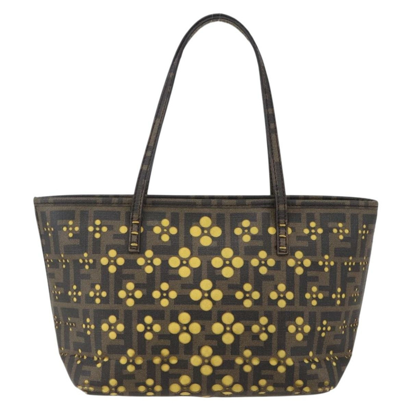 【日本直送】FENDI Zucca帆布手提包 黑色棕色 正品 ep11760-12