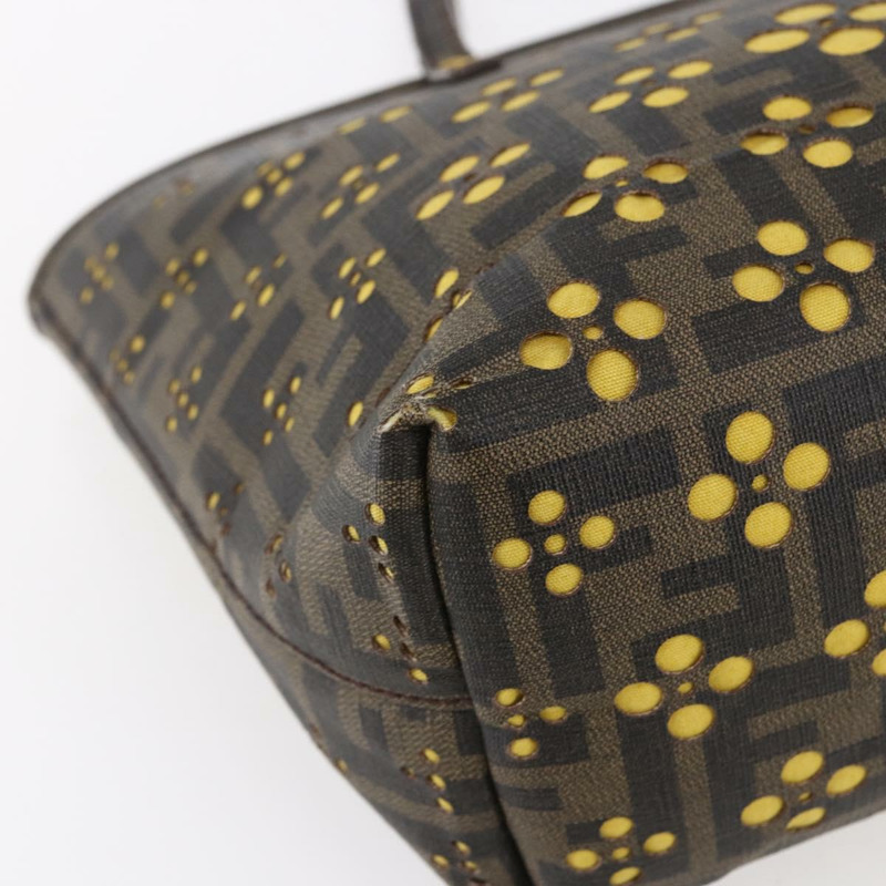 【日本直送】FENDI Zucca帆布手提包 黑色棕色 正品 ep11760-14