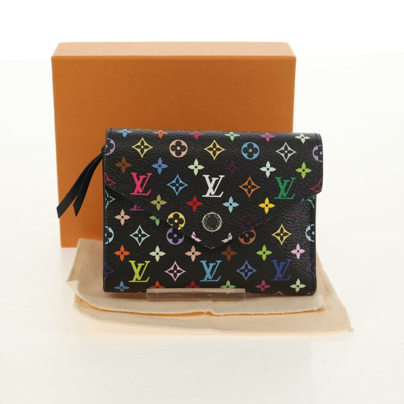 【日本直送】路易威登 (LOUIS VUITTON) 多色 Portefeuille Victorine 皮夾 黑色 M14163 正品 150899M-11