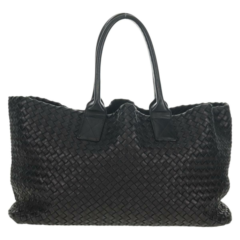 【日本直送】BOTTEGA VENETA INTRECCIATO Cabas MM 手提包，黑色皮革，貨號 115664，正品編號 149722V-1