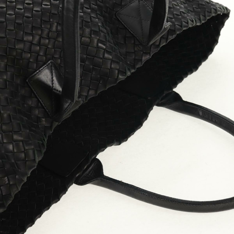 【日本直送】BOTTEGA VENETA INTRECCIATO Cabas MM 手提包，黑色皮革，貨號 115664，正品編號 149722V-5