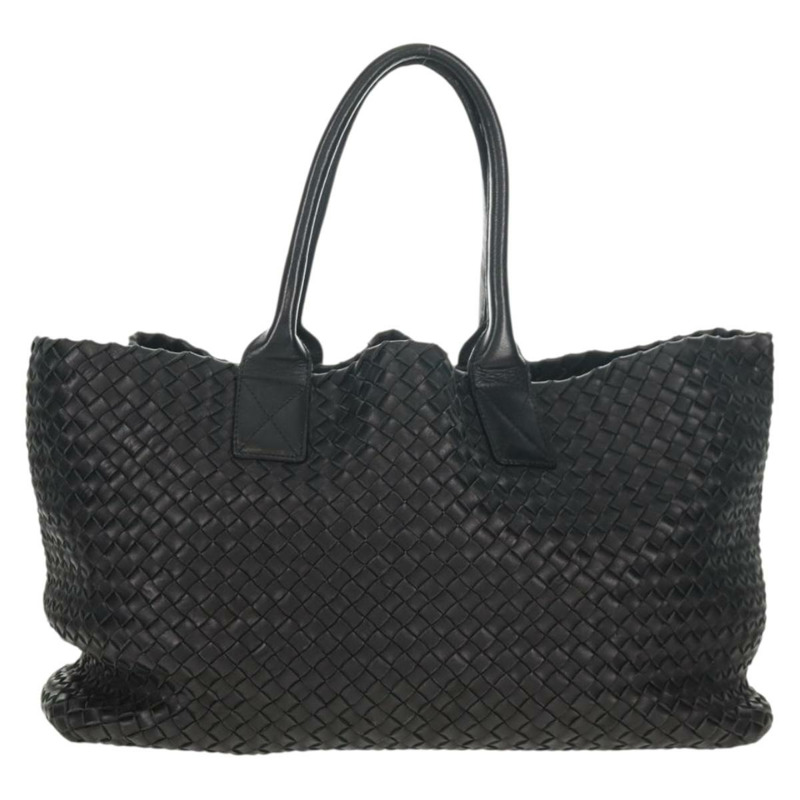 【日本直送】BOTTEGA VENETA INTRECCIATO Cabas MM 手提包，黑色皮革，貨號 115664，正品編號 149722V-12