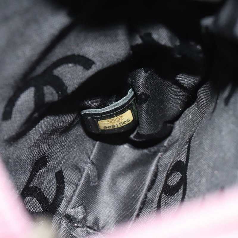 【日本直送】香奈兒 Cambon 系列單肩包，粉紅色黑色皮革，CC 標誌，正品 mr1562V-11