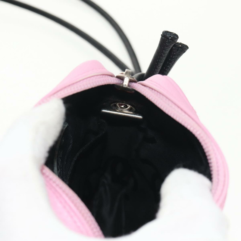 【日本直送】香奈兒 Cambon 系列單肩包，粉紅色黑色皮革，CC 標誌，正品 mr1562V-18