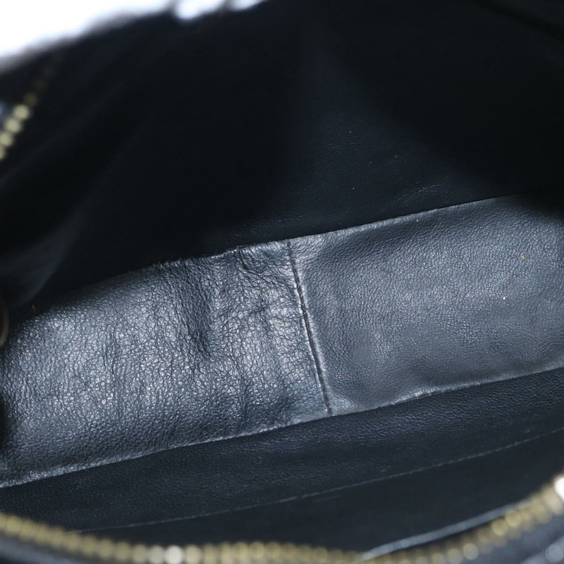 【日本直送】香奈兒 (CHANEL) 鏈條 V 字縫線肩背包，魚子醬紋皮革，黑色，金色雙 C 標誌，貨號 146083AV-8