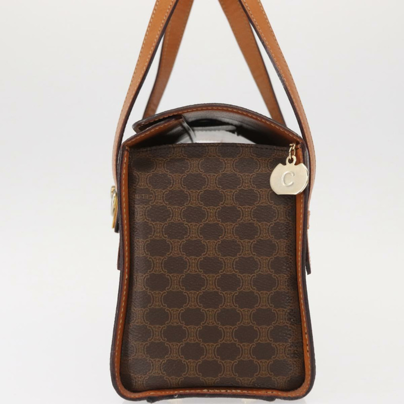 【日本直送】CELINE Macadam帆布手提包 PVC皮革 2way Brown Gold Auth 134331V-2
