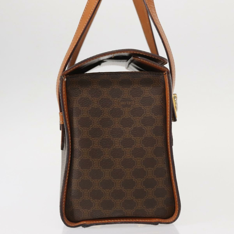 【日本直送】CELINE Macadam帆布手提包 PVC皮革 2way Brown Gold Auth 134331V-3