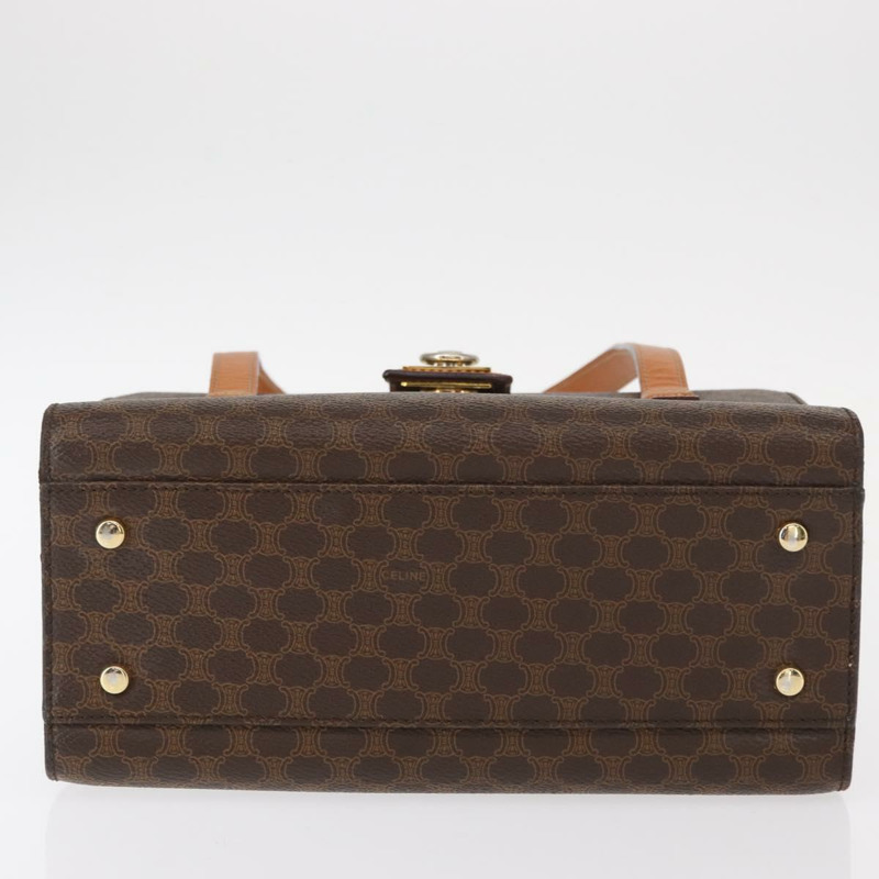 【日本直送】CELINE Macadam帆布手提包 PVC皮革 2way Brown Gold Auth 134331V-4