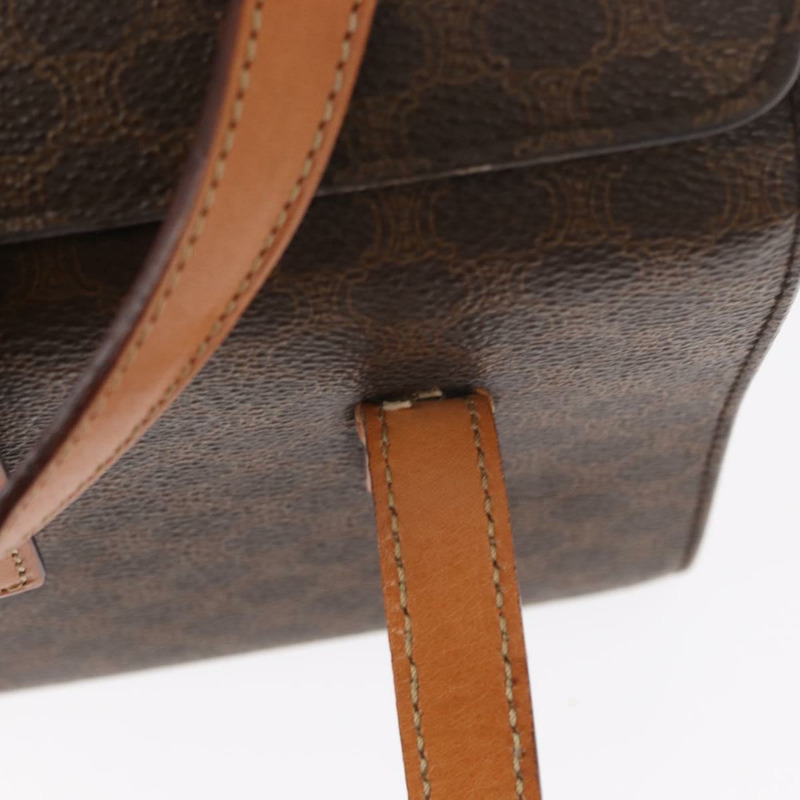 【日本直送】CELINE Macadam帆布手提包 PVC皮革 2way Brown Gold Auth 134331V-7