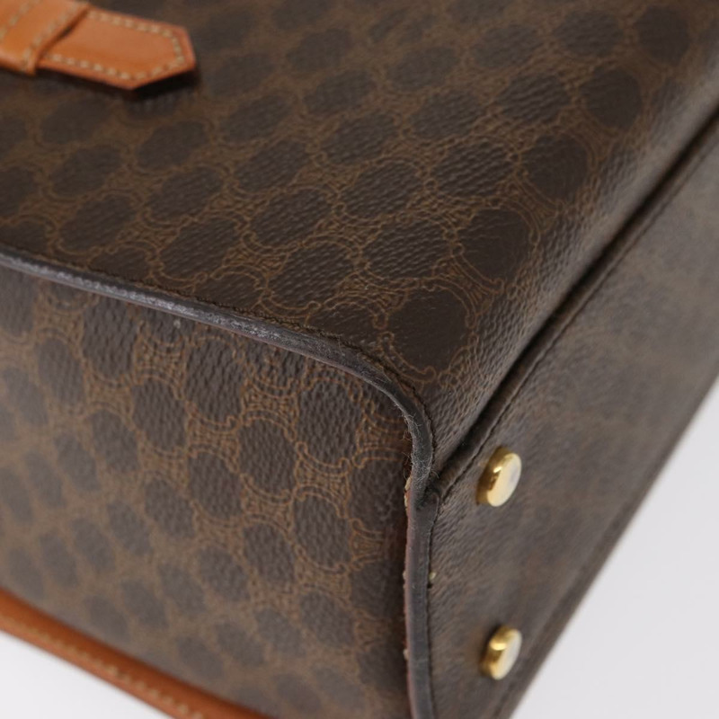 【日本直送】CELINE Macadam帆布手提包 PVC皮革 2way Brown Gold Auth 134331V-16
