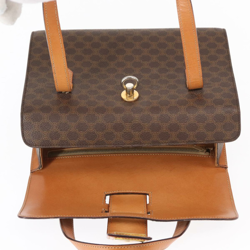 【日本直送】CELINE Macadam帆布手提包 PVC皮革 2way Brown Gold Auth 134331V-19