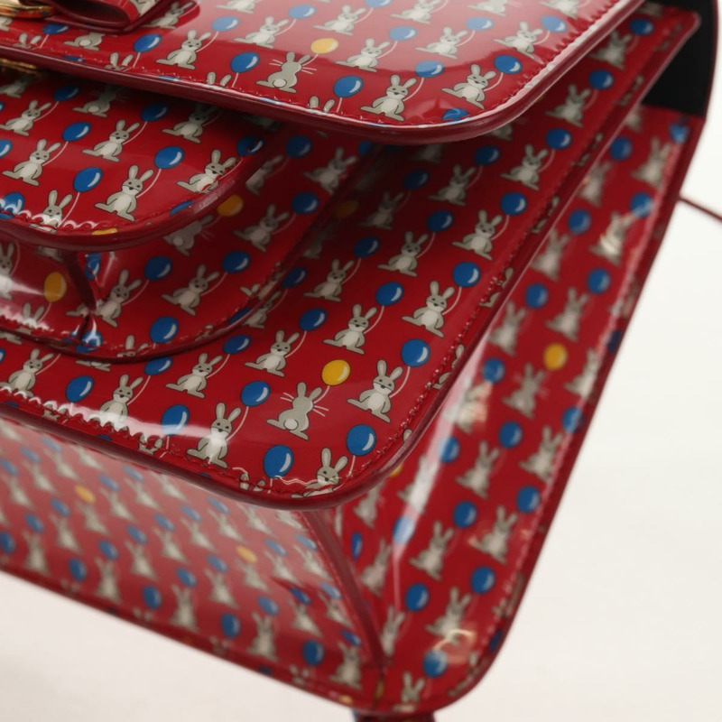 【日本直送】Salvatore Ferragamo Vala 背包，乙烯基塗層，三向紅金配色，正品編號 134344AV-16