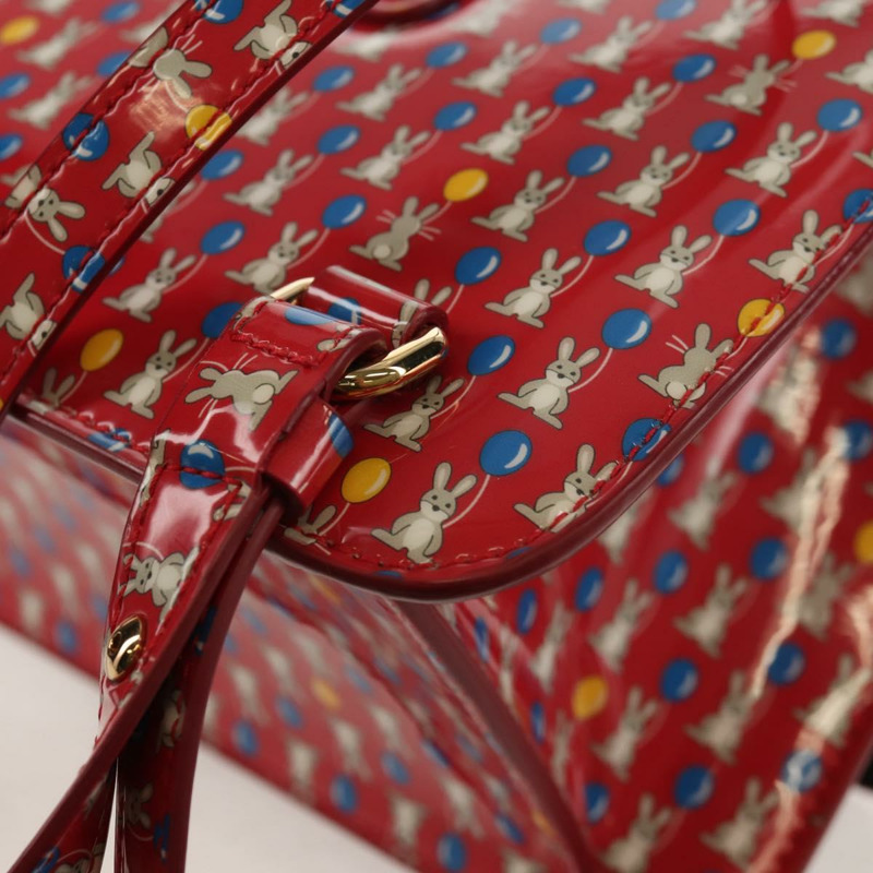 【日本直送】Salvatore Ferragamo Vala 背包，乙烯基塗層，三向紅金配色，正品編號 134344AV-18