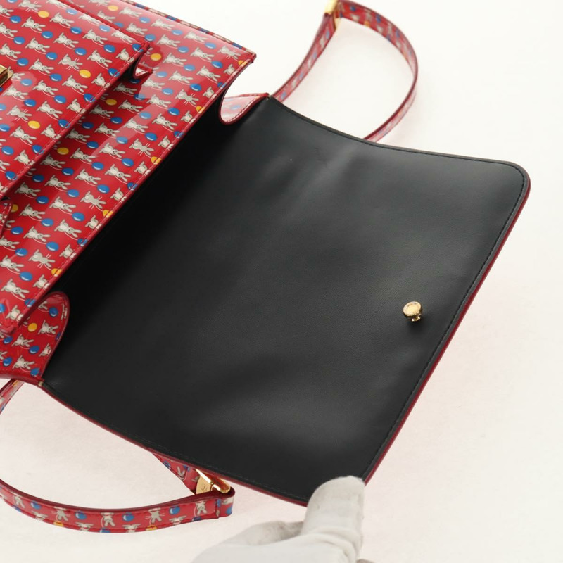 【日本直送】Salvatore Ferragamo Vala 背包，乙烯基塗層，三向紅金配色，正品編號 134344AV-20