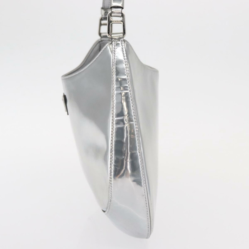 【日本直送】PRADA 銀色皮革肩背包 Auth 134333V-2