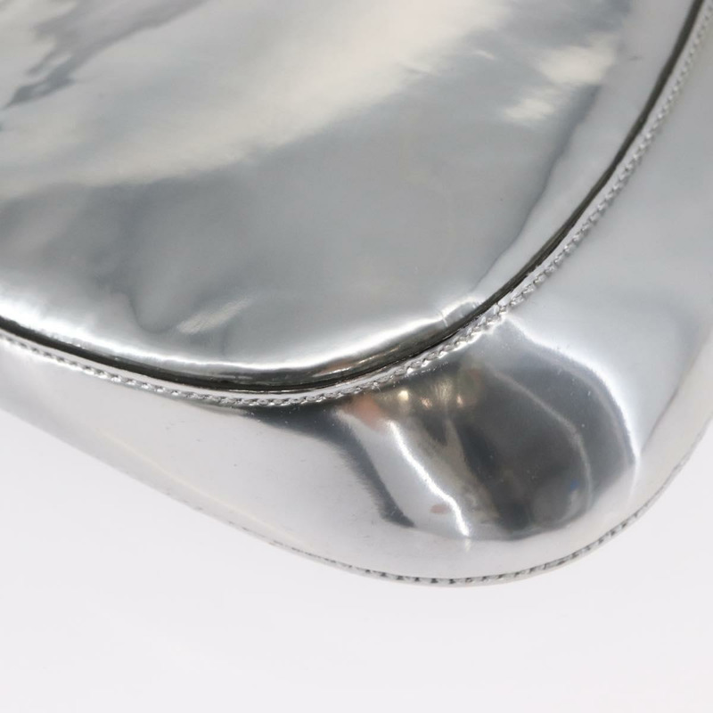 【日本直送】PRADA 銀色皮革肩背包 Auth 134333V-7