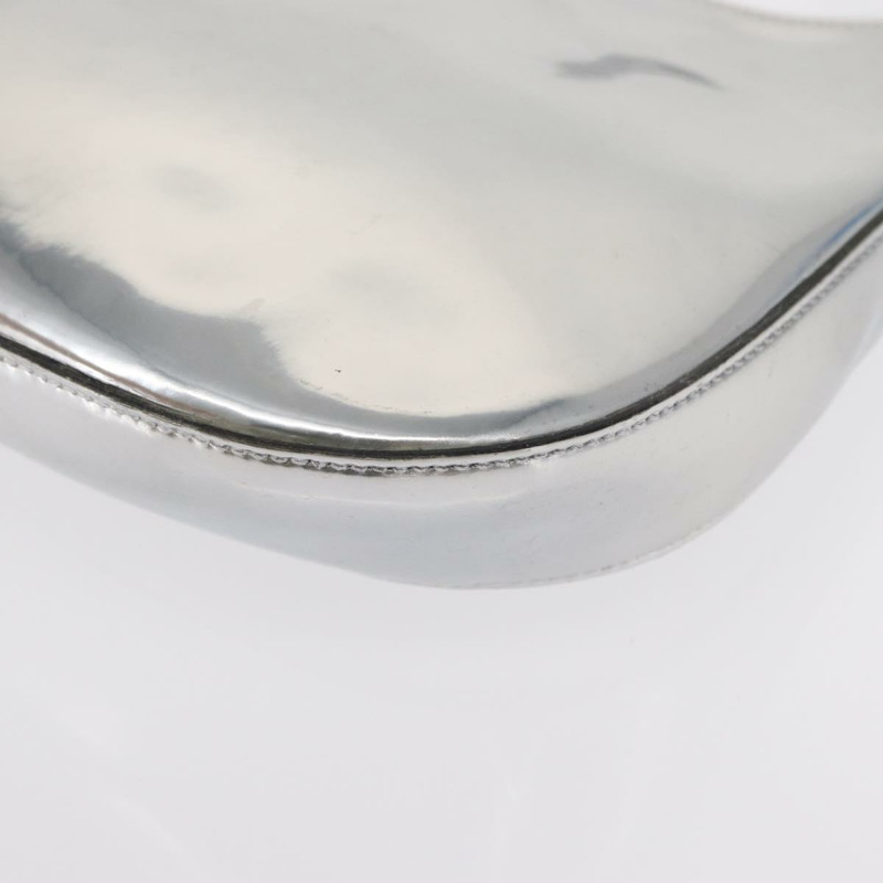 【日本直送】PRADA 銀色皮革肩背包 Auth 134333V-16