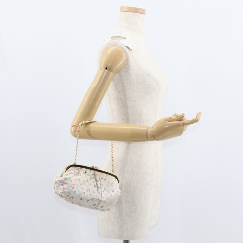 【日本直送】路易威登 (LOUIS VUITTON) 多色緞面 Omoniere 手拿包 白色 M92060 LV 正品 134363AV-22