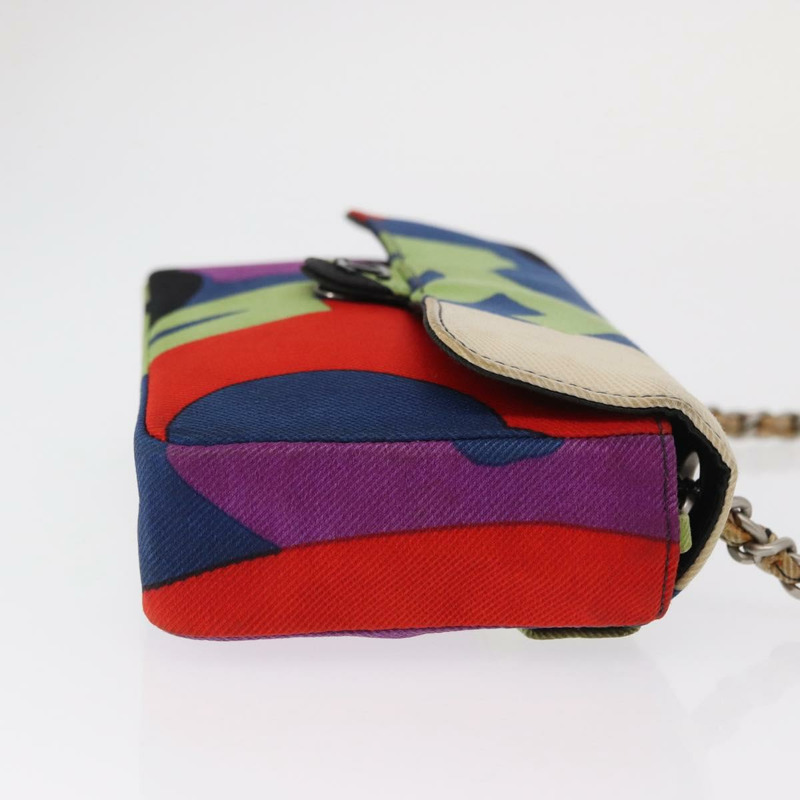 【日本直送】香奈兒鏈條單背包帆布多色銀色雙C標誌正品 145585V-2