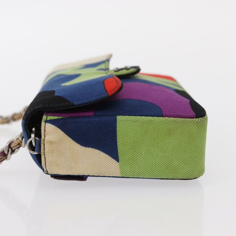 【日本直送】香奈兒鏈條單背包帆布多色銀色雙C標誌正品 145585V-3