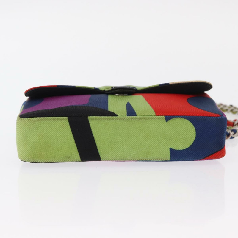 【日本直送】香奈兒鏈條單背包帆布多色銀色雙C標誌正品 145585V-4