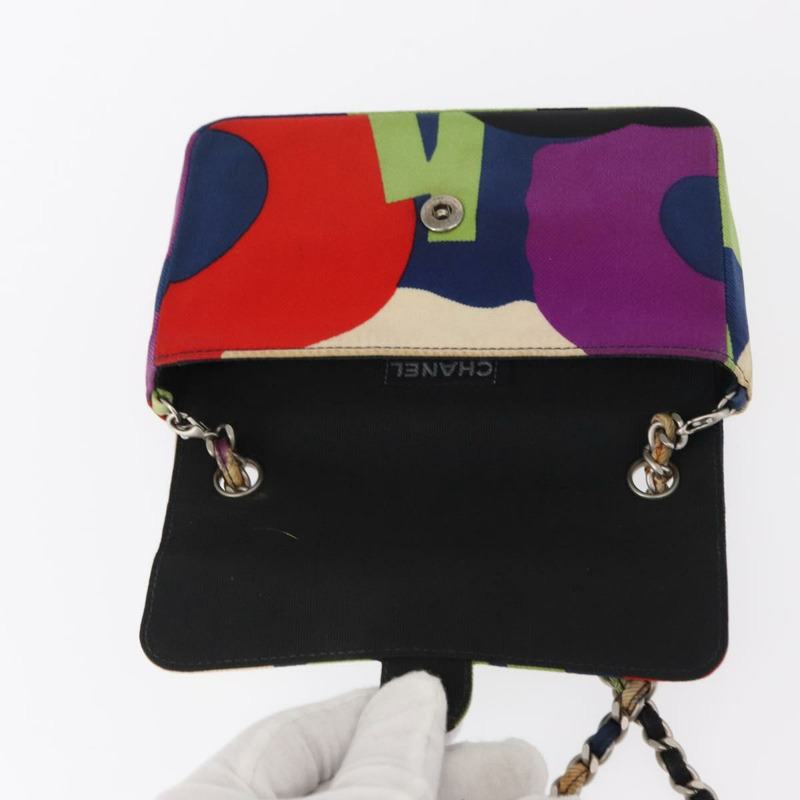 【日本直送】香奈兒鏈條單背包帆布多色銀色雙C標誌正品 145585V-7