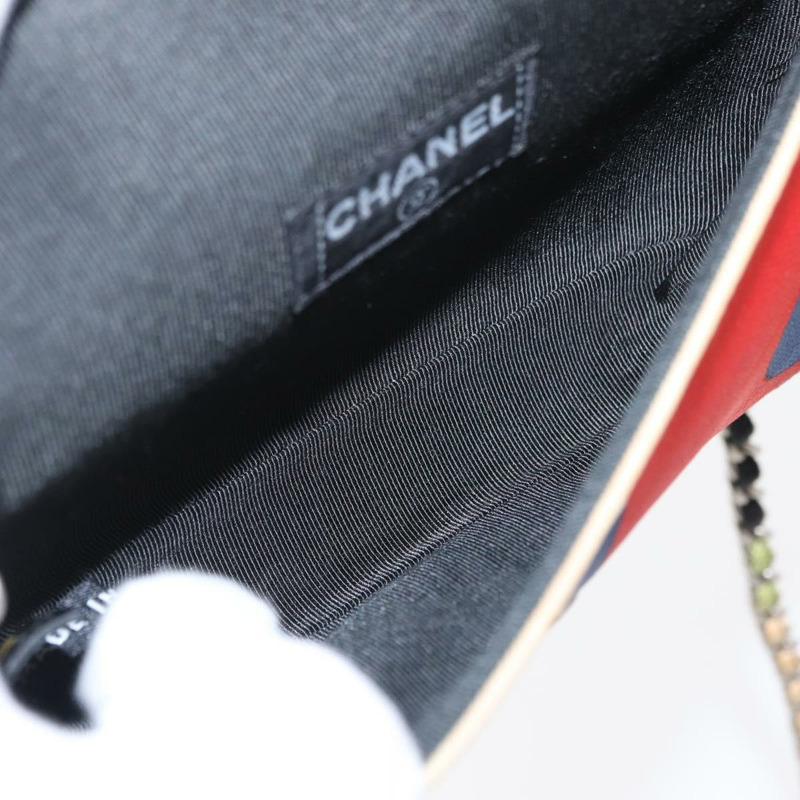 【日本直送】香奈兒鏈條單背包帆布多色銀色雙C標誌正品 145585V-8